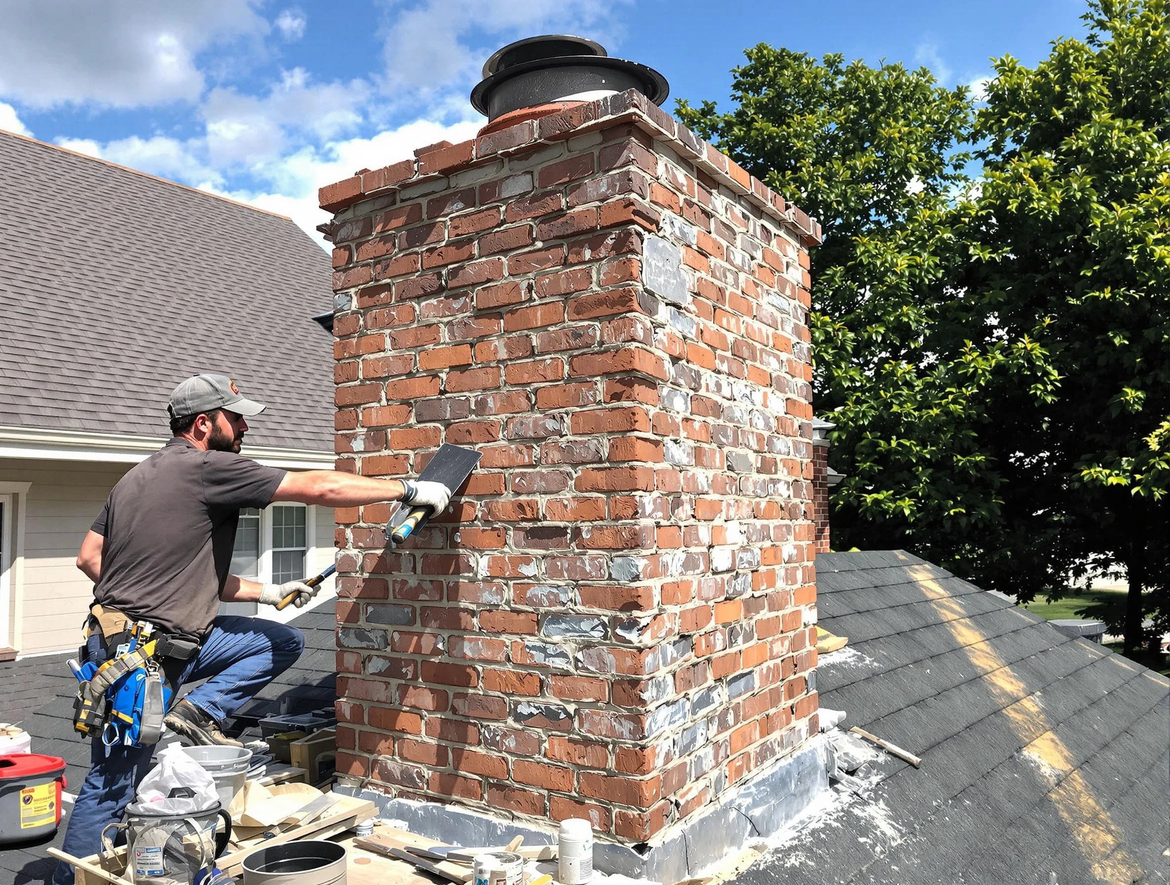 Completed chimney rebuild by Rio Communities Chimney Sweep in Rio Communities, NM