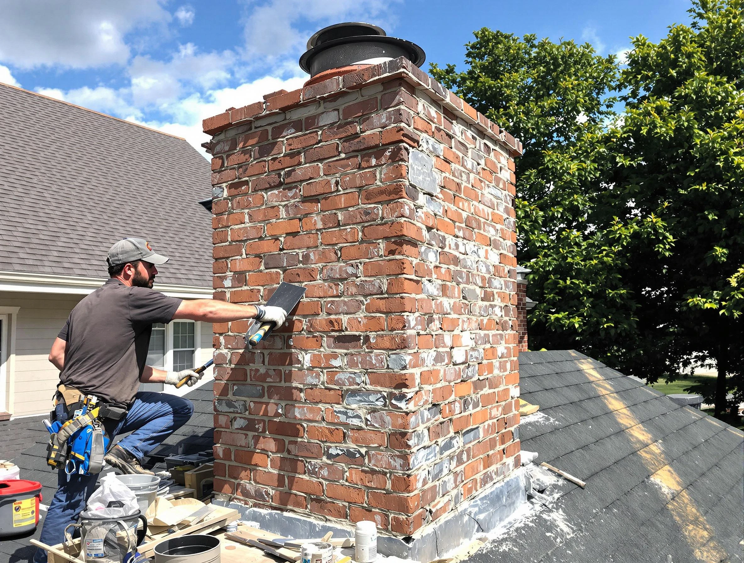 Completed chimney rebuild by Rio Communities Chimney Sweep in Rio Communities, NM